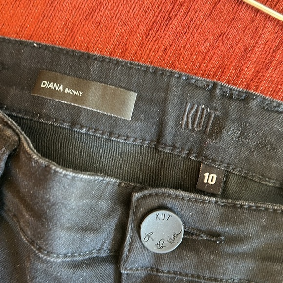 Kut from the Kloth Diana Skinny Black Jeans Pants 10 - Picture 4 of 6